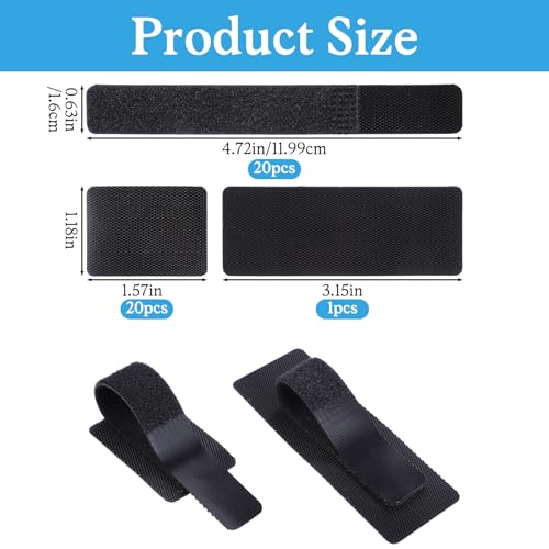 cobee 41 piezas de gestión de cables bajo el escritorio, ataduras de velcro autoadhesivas, clips y correas para cables, soporte ajustable para hasta 15 cables para TV, laptop y escritorio miniatura 4