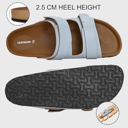 Image of Centrino Women's Berkin-Style Slip-On Sandals | Open Toe Design | Soft PU Footbed | Lightweight & Comfortable | Arch Support | On-Grip Sole | Casual Outdoor Wear (9222)