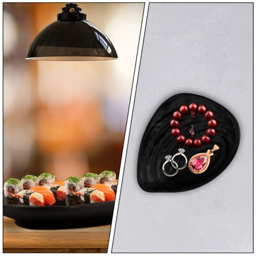 Platos de sushi de melamina negros, set x2 miniatura 5