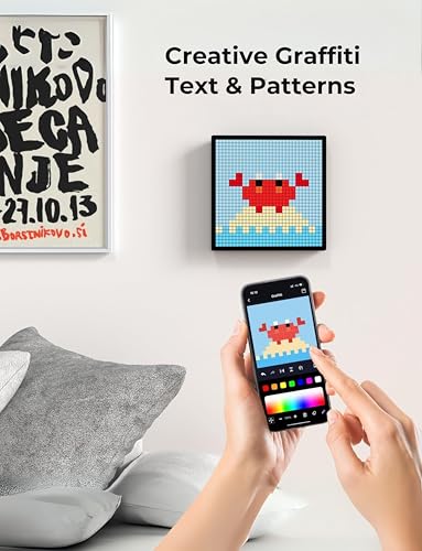 Image of APEX Pixel Display 32x32 LED Frame � Smart Pixel Art Clock | App Controlled Animation Display, Music Visualizer, Retro Gaming Decor | Desk & Wall Mount | Aesthetic LED for Gaming Room