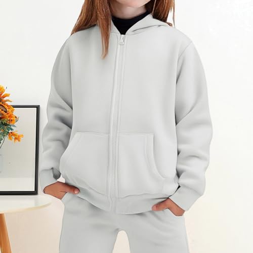 Kids Jogger Set - 2 Piece Fleece Lined Zip Up Hoodie Sweatshirt Jogger Pants Sweatsuit Fall Outfits for Boys Girls 5-14T2