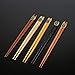 5 Pairs Chopsticks, KUAHAIHINTERAL Japanese Natural Wooden Chop Stick Reusable Classic Style Chopstick Set with Delicate Box as Present Gift (Natural Wood)