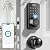 Ulecoce Fingerprint Keypad Deadbolt with Handle Set, Keyless Entry Door Lock, Door Locks for Front Door Lock Set, App Control, Auto Locking, Easy to Install, Matte Black