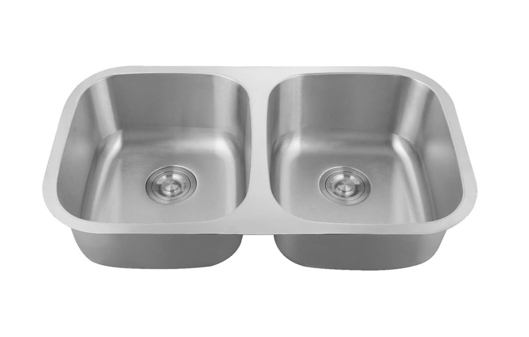 Fregadero de acero inoxidable 304 18/8 0,8 mm,Fregadero de cocina 2 seno,pequeña,rectangular