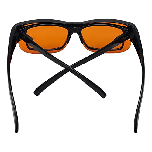Image of Eyekepper 100% Blue Light Reduction Fitover Anti-Blue Blocking Computer Eyeglasses with Amber Lenses