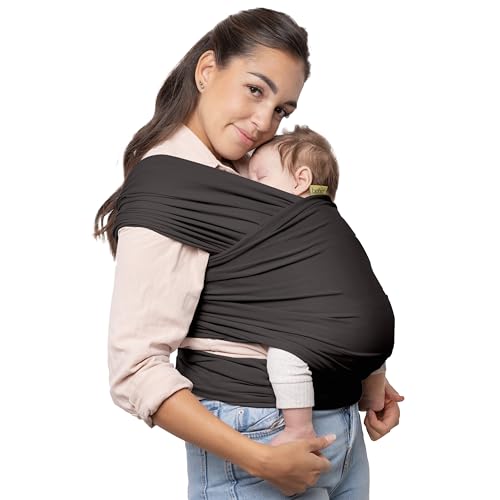 Image of Boba Baby Wrap Carrier - Original Baby Carrier Wrap Sling for Newborns - Baby Wearing Essentials - Newborn Wrap Swaddle Holder, Newborn to Toddler Infant Sling (Organic Dark Grey)