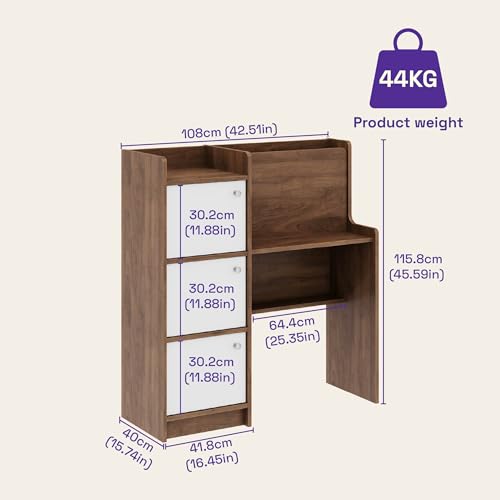 Image of Wakefit Orvon Engineered Wood Study Table - Columbain Walnut