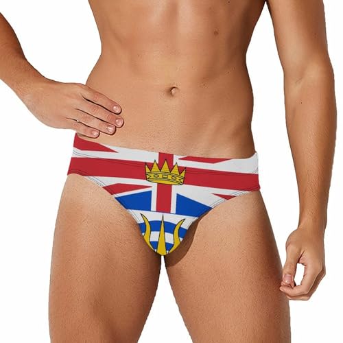 Flag of British Columbias Men's Swim Briefs Low Waist Bikini Swimsuit Underwear Beach Swimwear