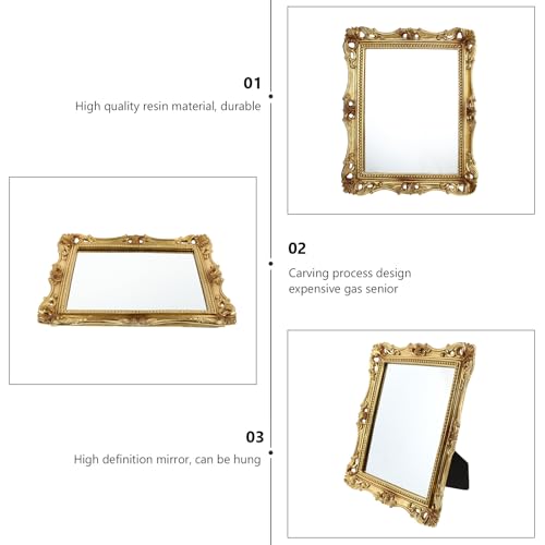 Miroir rétro doré sculpté de table : l'élégance vintage et les finitions baroques d'exception - 7
