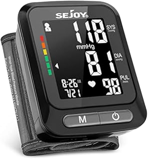 Blood Pressure Machine Wrist, Automatic Digital BP Monitor Adjustable Cuff 5.3-8.5 inch, Large Backlit Display, Irregular Heartbeat & Hypertension Detector for Home Use