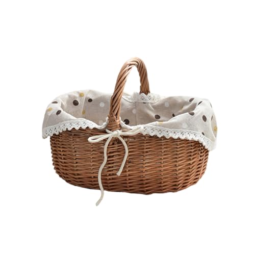 Cesta de mimbre resistente de diseño artesanal para almacenamiento de frutas 2