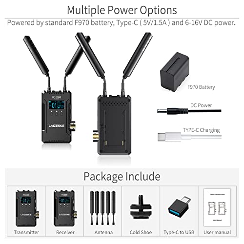 Laizeske W1000S Wireless Video Transmission System Dual Hdmi Sdi 1000Ft Transmission Range 0.08S Low Lantency Real Time App Monitoring #TOP7