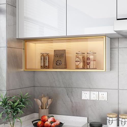 Vitrina de pared de cristal con luz,...