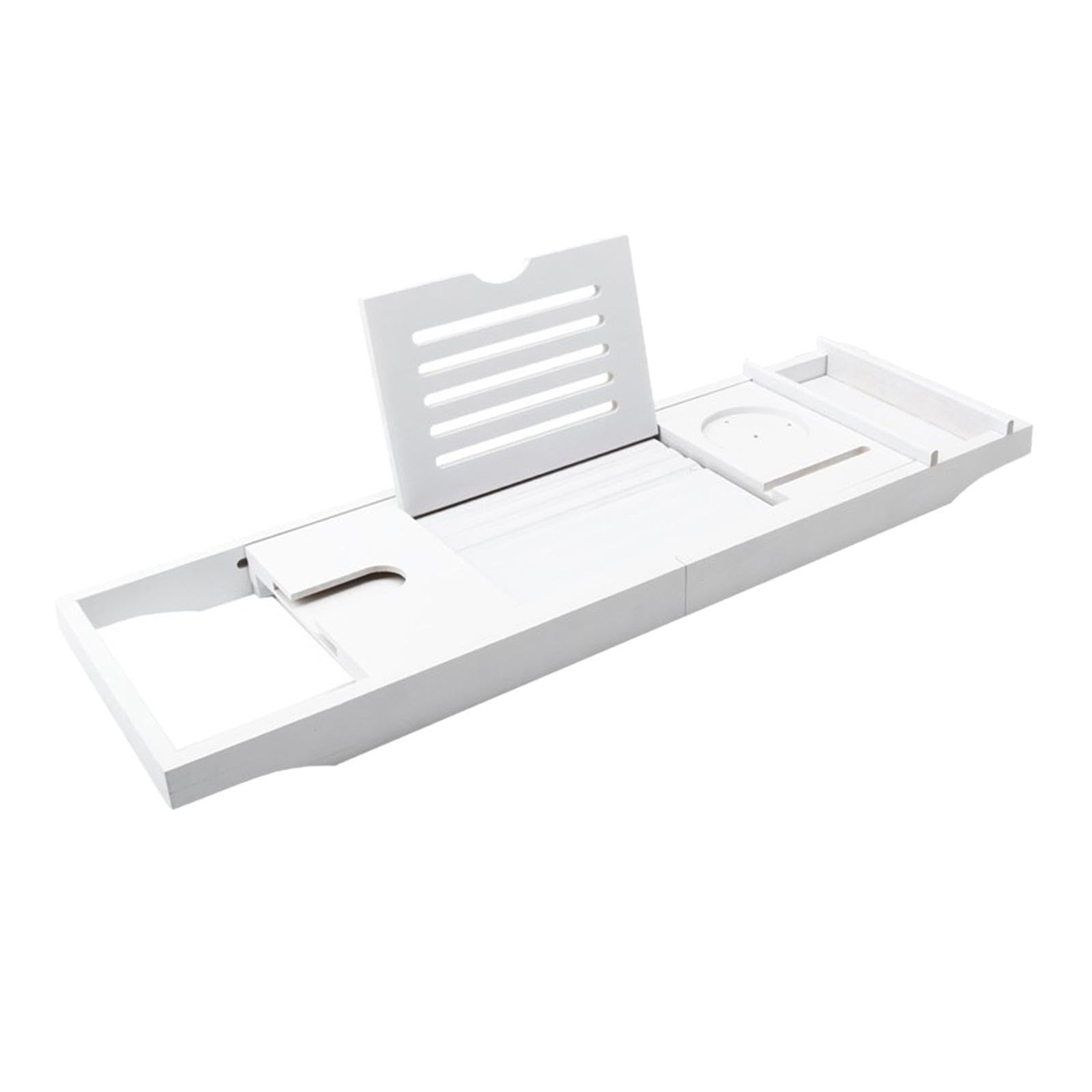 de bañera ajustable, bandeja de bambú para bañera con gran capacidad almacenamiento, bandeja expandible para, organizador para teléfono, tableta, bebidas, comida,