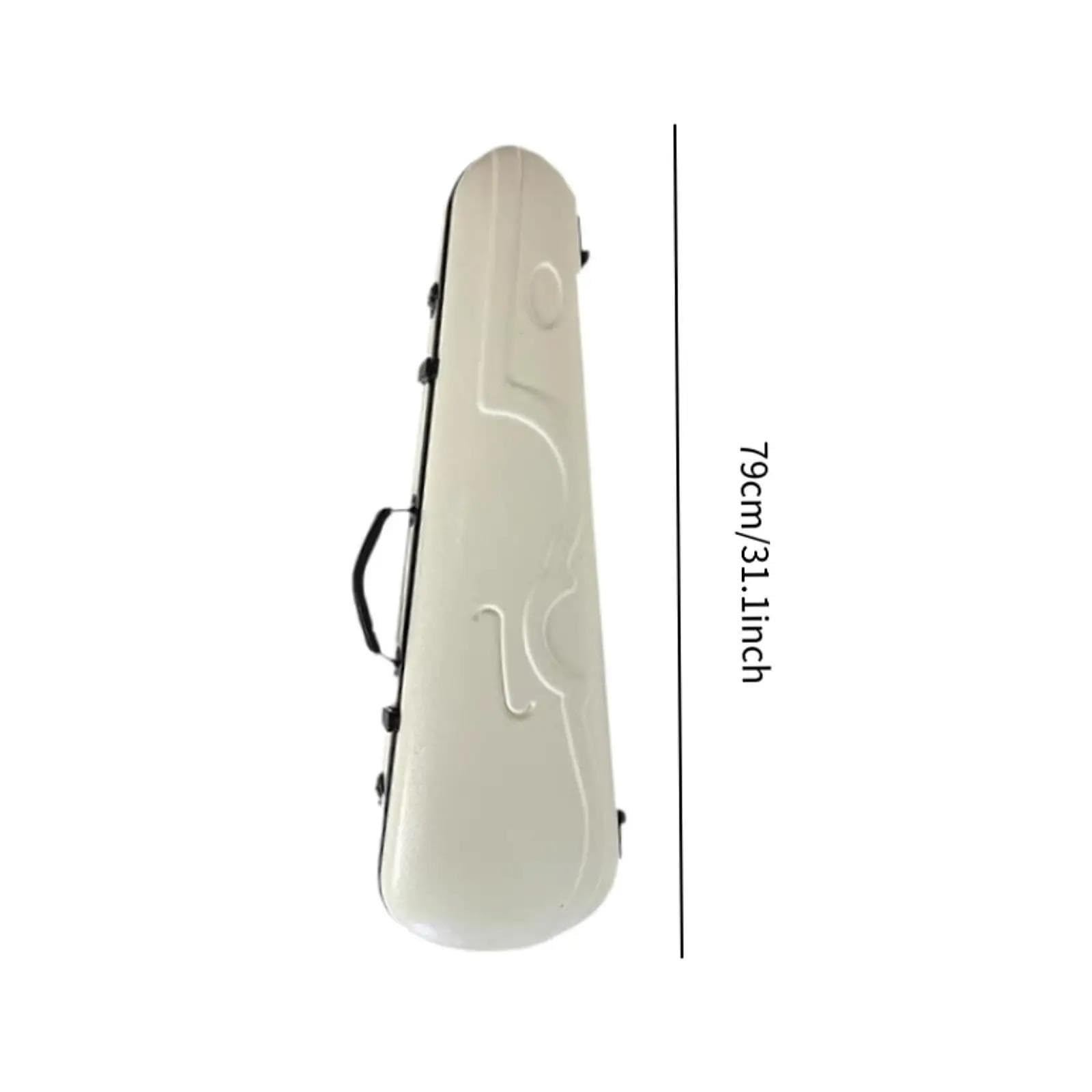 estuche de violín Estuche Rígido Para Violín 4/4 Carcasa De Fibra De Carbono Bolsa De Transporte, Estuche Rígido De Almacenamiento Para Violín Con Mango Ligero(White)