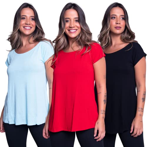 Kit 3 Blusa Mullet Feminina
