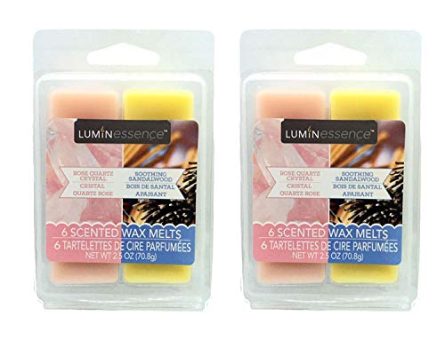 Luminessence Rose Quartz Crystal & Soothing Sandalwood Wax Melts 2PK