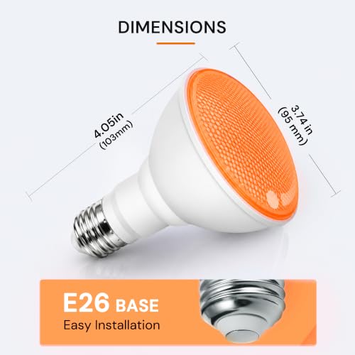 Image of L LOHAS LED Orange Purple Halloween Flood Light Bulb, PAR30 LED Flood Light
