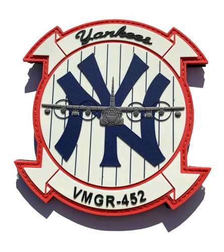 Squadron Nostalgia LLC VMGR-452 Yankees PVC Glow Patch – Hook and Loop, 4.25