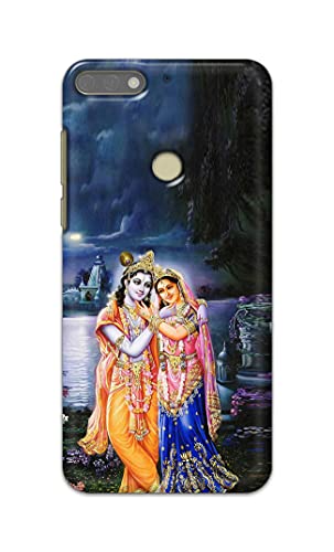 Image of Printed Hard Back Cover Case for Honor 7C | Huawei Y7 Prime 2018 | Huawei Y7 2018 | Nova 2 Lite Back Cover (Radha Krishna) -1803