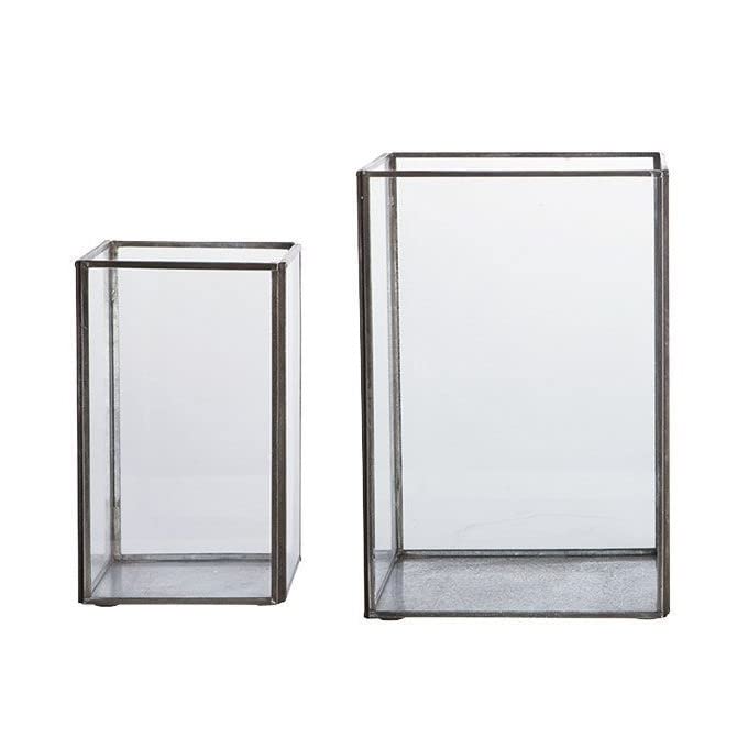 LaLe Living Vintage Laterne BATU 2er Set aus Eisen in Schwarz, Windlicht für Stumpenkerzen und...