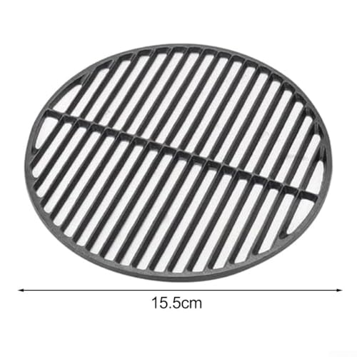 Żeliwny ruszt do grillowania 17 cm, zamiennik kratki do grillowania okrągłych i kulowych, idealny do grilla na świeżym powietrzu i akcesoriów do grillowania 25 cm