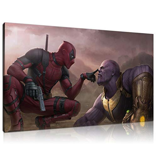 lihuaiart Deadpool VS Thanos Poster Wall Art Home Wall Decorations for Bedroom Living Room Oil Paintings Canvas Prints 24x36inch-239 (Unframed)