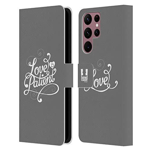 Étui Portefeuille Galaxy S22 Ultra 5G Cuir Typographie Dessinée Main