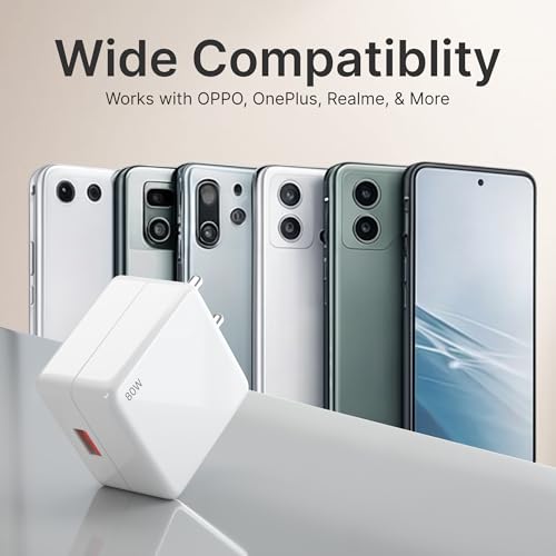 Image of HOMEMO 80W Fast Charger Power Adapter with Type C Dash Cable Compatible for OnePlus 15,15R,13,13R,13S,12,12r,11,11r,10 pro,Nord 5,4,3,Ce5,Ce2 Lite, Nord Ce4 | Type-C Devices