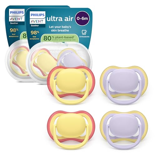 Philips Avent ultra air Schnuller – kiefergerecht geformtes Design, für Babys, 0–6 Monate, weicher, symmetrischer Silikonsauger, BPA-frei… – Ansicht 1