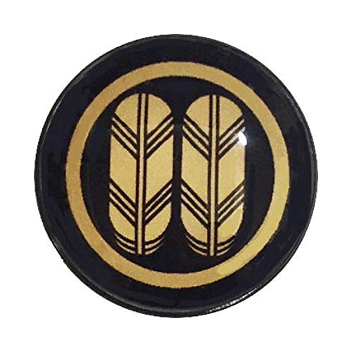 家紋ピンバッジ 20mm 丸に並び鷹の羽 ピンズ家紋