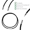 Hoxfly 2PCS Leather Necklace, 3mm Leather Cord Necklace, Necklace for Men Leather Necklace Cord with Clasp, 45cm Black Leather Braided Rope, Waterproof Black Cord Chain for Men Women #2