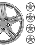 SCTIOO 4-Set Durable 13' Silver Hubcaps, Upgrades Cars, Trucks, SUVs, Beautiful Design and Easy Install