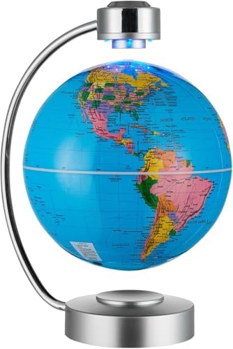 Magnetic Floating Globe, 8" (20cm) World Globe Political Map in E...