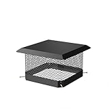 15"X15" Chimney Cap with Spark Arrestor - Galvanized Steel Single Flue Cover, Bolt-on Weatherproof Hood for Clay Tile, Rain & Animal Resistant Vent Cap with Mesh