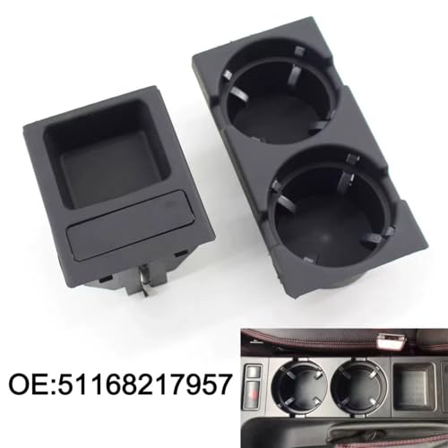 Porte-gobelet pour console centrale BMW E46 double tasse noir adaptable