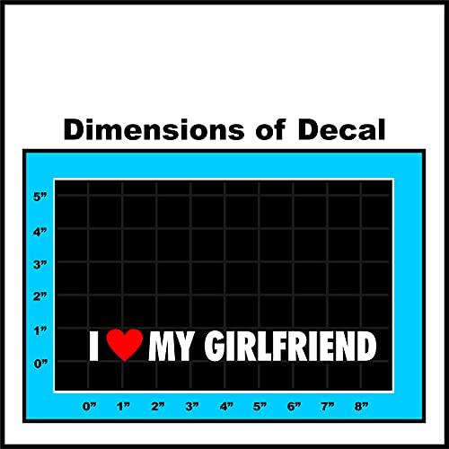Sticker Connection | I Love My Girlfriend Heart | Woman Girl Heart Boyfriend Funny Car Truck Vinyl Window, Bumper Sticker Decal For Car, Truck, Window, Laptop | 1.25"X8.2" (White) #TOP1