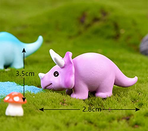 Erance Dinosaur Cake Topper, 8 Pcs Miniature Dinosaur Figurines 3D Dinosaur Cupcake Toppers Cartoon Animal Dinosaur Figures For Dinosaur Theme Birthday Party Baby Shower, Colorful #TOP2