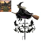 Enchanted Witch Garden Wind Spinner, Witch Garden Spinner, Metal Halloween Yard Art Outdoor Decor, Halloween Lawn Ornament, for Gardens Patio Pathway Decorations