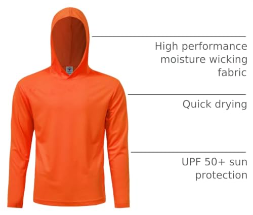 Image of 5 Pack Men's UPF 50+ Sun Protection Hoodie Shirts Long Sleeve Shirts Quick Dry Lightweight for Running Workout Hiking Fishing