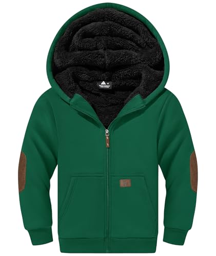 Image of SWISSWELL Unisex Boys Girls Fleece Hoodie Sherpa Lined Jacket Zip Up Hooded Sweatshirt Winter Outerwear for Kids