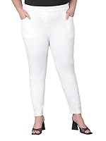 Comfort Lady Women Plus Size Straight Fit Tummy Tucker High Waist Stretchable Ankle Length Fashion Jegging Jeans White