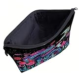 SAFIGLE 蘑菇月相デザイン軽量女性用トイレタリーバッグ 多機能大容量コスメ収納ポーチ 旅行 日常携帯便利化粧ポーチ