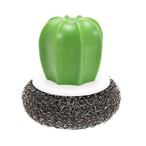 Image of Cactus Shaped Brush with Handle Remover Detachable Dish Bowl Ball Dish Pot Sink Washing Tool Kitchen Scrubber for Kitchen Black