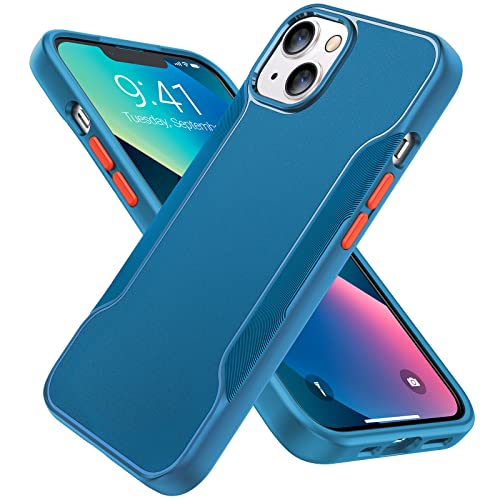 TORRAS Armor for iPhone 13 Case [10X Military Drop Protection][Bulletproof Material Matte Back][Soft TPU Bumper Frame] Anti-Scratch, Fingerprint Resistant, Protective Phone Case for iPhone 13, Blue