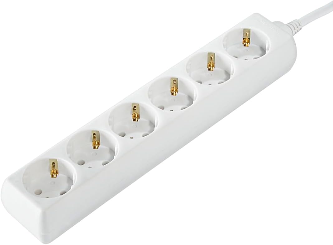 Hama - 30383-6-Outlet Power Strip 1.4 m, White