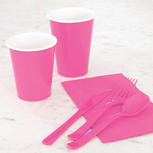 Premium Hot Pink Paper Cups - 9 oz (Pack of 14) - Elegant & Eco-Friendly Party Drinkware - Perfect for Birthdays, Showers, & Special Celebrations - Image 6