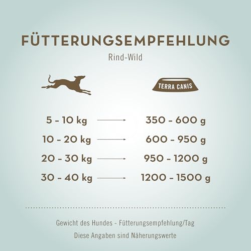 Terra Canis Rind & Wild mit Kürbis, Apfel und Blaubeere - Naturhund, 6x400g | Premium Hundefutter in 100% Lebensmittelqualität Aller Rohstoffe | Getreide- & glutenfrei