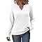 Cuptacc Pullover Damen Winter Sweatshirt Damen Herbst V-Ausschnitt Täglich Kleidung Klimafreundlich Top Weiß XXXL