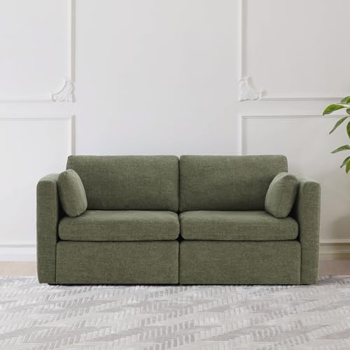 Image of CHITA 78 inch Modular Sectional Sofa,2 Seat Modular Couch, Moss Green